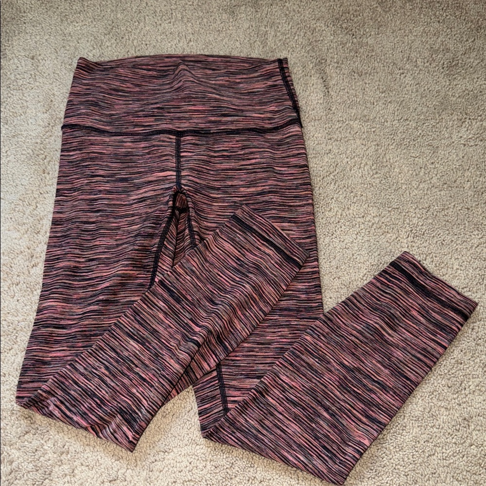 lululemon athletica Multicolor Space-Dye Leggings - Pink/Black